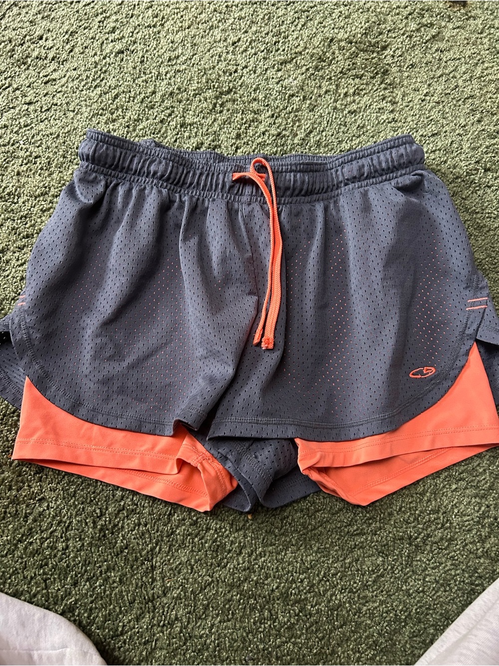 Champion Women's Gray Athletic Shorts with Coral Liner